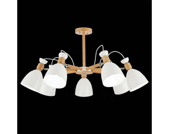 SLE103802-07 Светильник потолочный Светлое дерево, Белый/Белый E27 7*60W