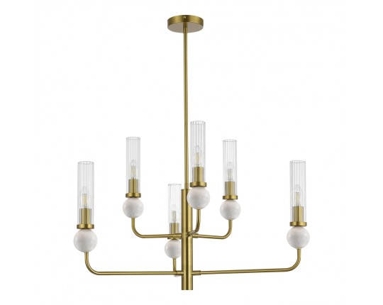 SL1244.303.06 Светильник подвесной ST-Luce латунь/прозрачный E14 6*40W