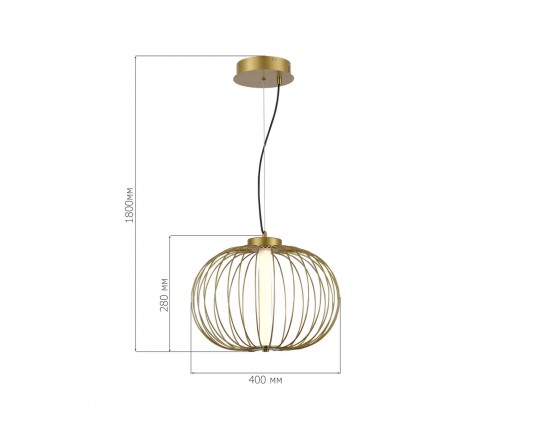 SL6124.203.01 Светильник подвесной ST-Luce Золотистый/Золотистый LED 1*10W 3000K