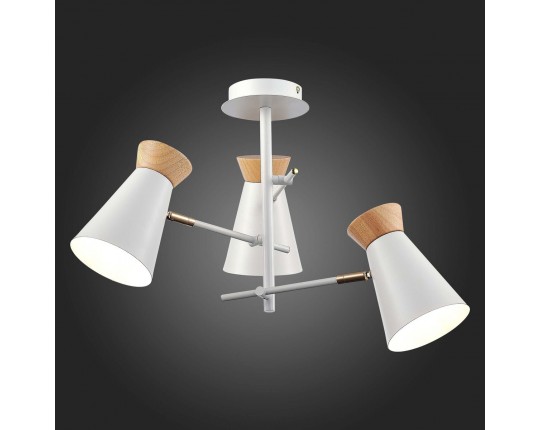SLE1252-502-03 Светильник потолочный Белый, Золотистый/Белый, Дерево E27 3*60W