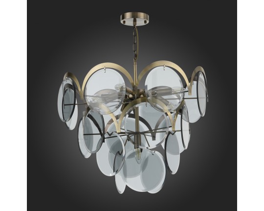 SL1161.373.09 Люстра подвесная ST-Luce Бронза/Дымчатый E14 9*60W