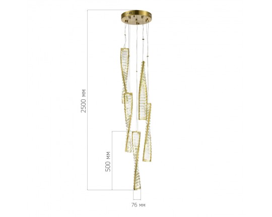 SL6205.303.05 Светильник подвесной ST-Luce Латунь/Прозрачный LED 1*55W 4000K