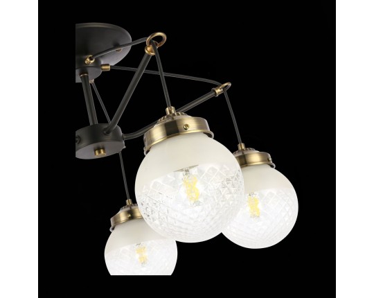 SLE110302-05 Светильник потолочный Черный, Бронза/Прозрачный, Белый E27 5*60W