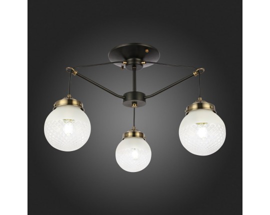 SLE110302-03 Светильник потолочный Черный, Бронза/Прозрачный, Белый E27 3*60W