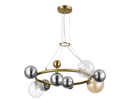 SL1515.303.08 Светильник подвесной ST-Luce Латунь/Янтарный,Дымчатый,Прозрачный G9 8*5W 4000K