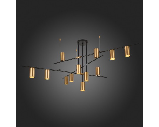 SL1206.402.12 Светильник потолочный ST-Luce Черный/Латунь GU10 12*7W