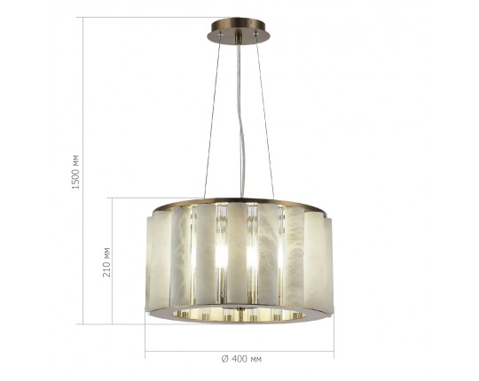 SL1516.303.06 Светильник подвесной ST-Luce Бронза, Прозрачный/Белый алебастр E14 6*40W