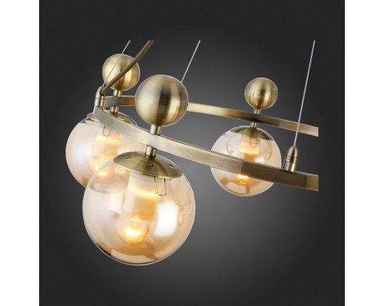 SLE106303-05 Светильник подвесной Бронзовый/Прозрачный, Янтарный E27 5*60W