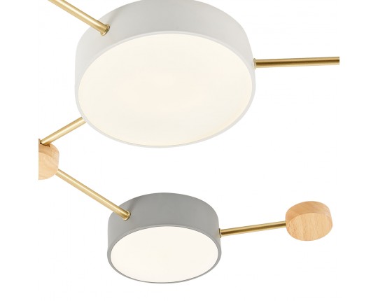 SLE600102-06 Светильник потолочный Золотистый, Светлое дерево/Белый, Серый LED 6*15W 4000K