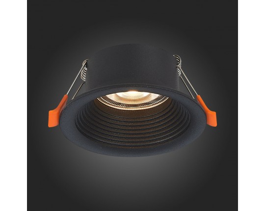 ST202.408.01 Св-к встр. Черный GU10 1*50W  D89xH40 220V Без ламп