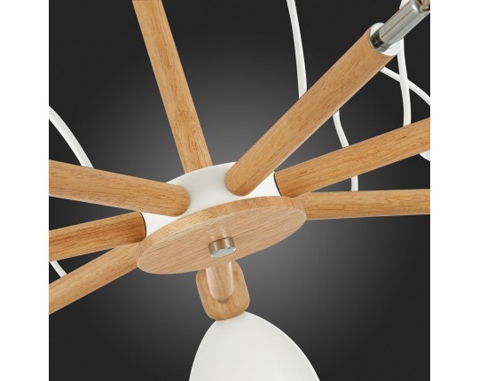 SLE103802-07 Светильник потолочный Светлое дерево, Белый/Белый E27 7*60W