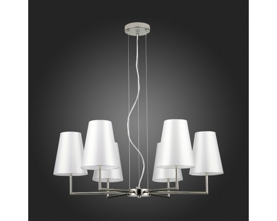 SLE105903-06 Светильник подвесной Никель/Белый E14 6*40W