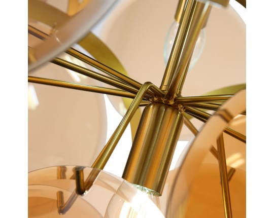 SL1161.333.09 Люстра подвесная ST-Luce Латунь/Янтарный E14 9*60W