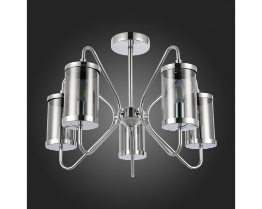SLE102302-05 Светильник потолочный Хром/Дымчатый E14 5*40W