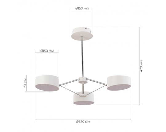 SLE6005-502-03 Светильник потолочный Белый, Хром/Белый LED 3*10W
