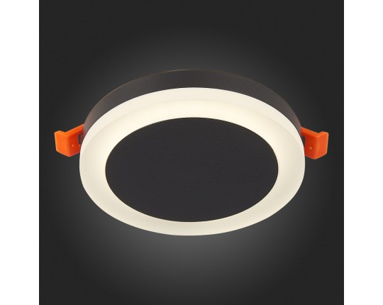 ST104.442.06 Светильник встраиваемый Черный LED 1*6W 4000K 468Lm Ra>80 120° IP20 D110xH20 170-240V