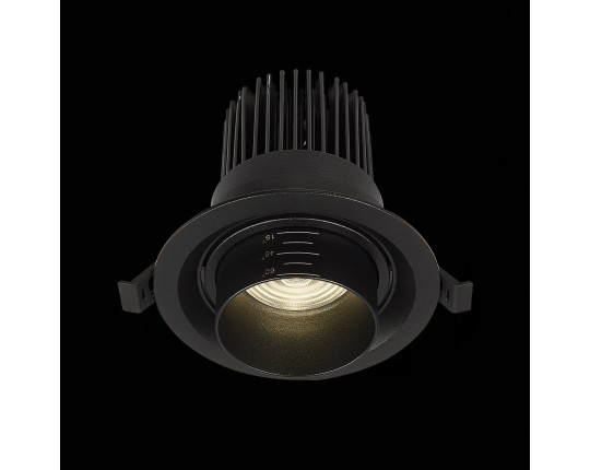 ST701.448.12 Св-к встр. Zoom Черный LED 1*12W 4000K 960Lm Ra90 15°-60° IP20 D115xH95 170-240V