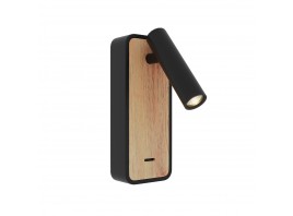 ST160.431.03 Светильник настенный ST-Luce Черный, Светлое дерево/Черный LED 1*3W 3000K