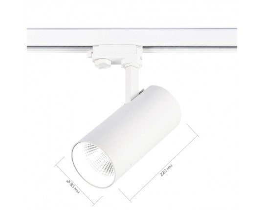 ST661.546.40 Св-к трек. Белый LED 1*40W 4000K 3 200Lm Ra>90 38° IP20 L190xW85xH265 165-265V