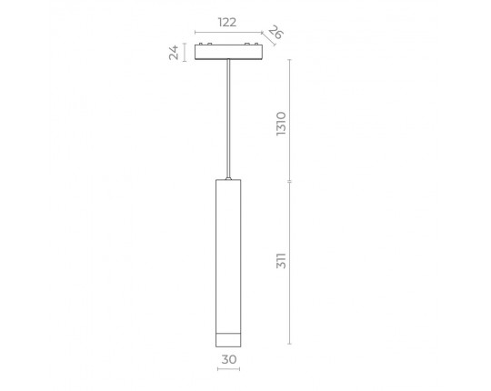 ST680.533.07 Магнитный трековый светильник Белый LED 1*7W 3000K 430Lm Ra>90 36° IP20 D30xH300 48V