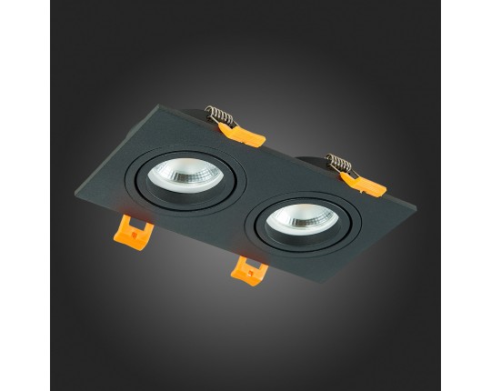 ST251.408.02 Св-к встр. Черный GU10 2*50W  IP20 L170xW92xH27 220V Без ламп