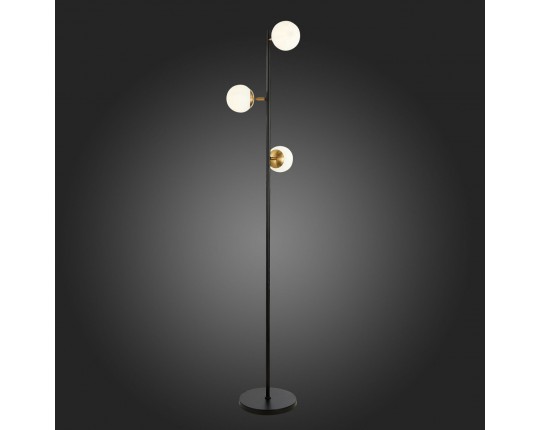 SLE220405-03 Светильник напольный Черный, Латунь/Белый E27 3*60W