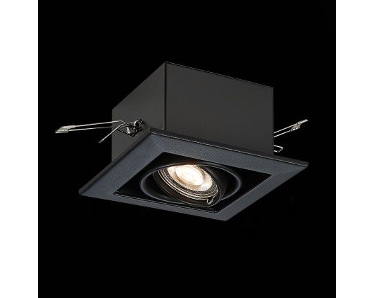 ST250.448.01 Св-к встр. Черный GU10 1*50W  L126xW126xH70 220V Без ламп