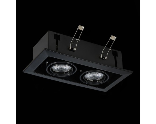 ST250.448.02 Св-к встр. Черный GU10 2*50W  L245xW126xH70 220V Без ламп