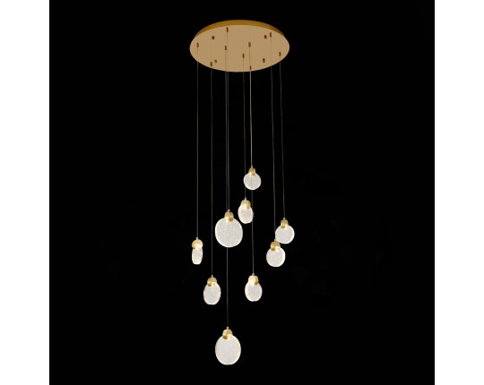 SL6104.203.09 Светильник подвесной ST-Luce Золотистый/Прозрачный,С пузырьками воздуха LED 9*3W 3000K