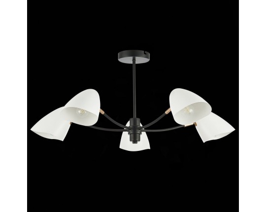 SLE103602-05 Светильник потолочный Черный, Золотой/Белый E14 5*40W