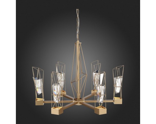 SL815.203.06 Люстра подвесная ST-Luce Матовое золото/Матовое золото, Прозрачный LED 6*8W 4000K