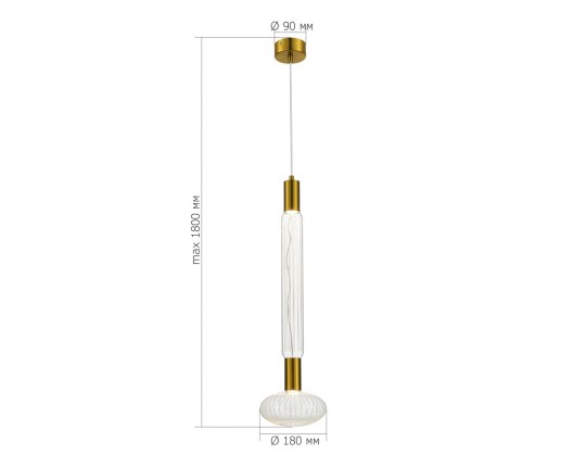 SL6117.213.02 Светильник подвесной ST-Luce Латунь/Золотой, Прозрачный LED 2*3W 3000K