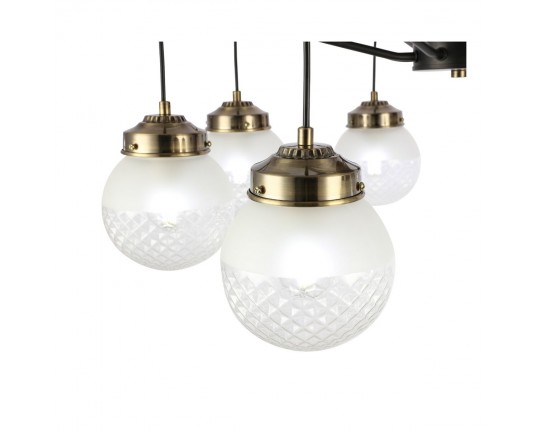 SLE110302-08 Светильник потолочный Черный, Бронза/Прозрачный, Белый E27 8*60W