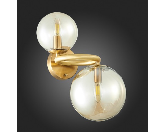 SL1162.301.02 Светильник настенный ST-Luce Латунь/Коньячный E14 2*40W