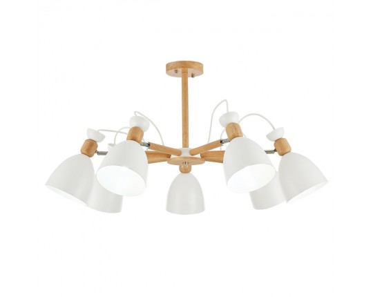 SLE103802-07 Светильник потолочный Светлое дерево, Белый/Белый E27 7*60W