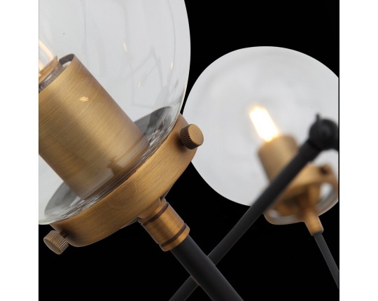 SL234.402.08 Люстра потолочная ST-Luce Черный, Золото/Прозрачный E27 8*40W (из 2-х коробок)