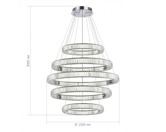 SL1622.103.05 Люстра подвесная ST-Luce Хром/Прозрачный LED 1*255W 4000K
