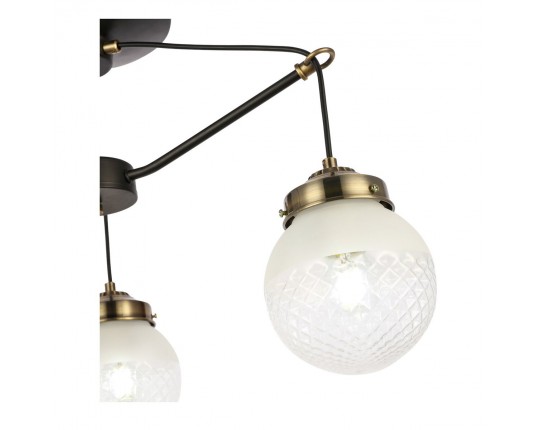 SLE110302-03 Светильник потолочный Черный, Бронза/Прозрачный, Белый E27 3*60W