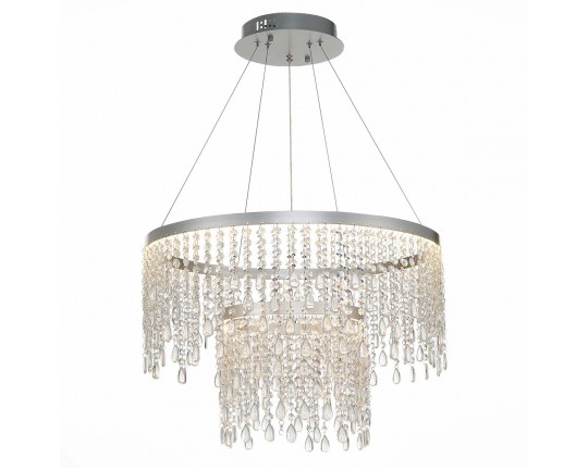 SL6201.103.55 Люстра подвесная ST-Luce Серебристый/Прозрачный LED 1*55W 3000K/4000K/6000K