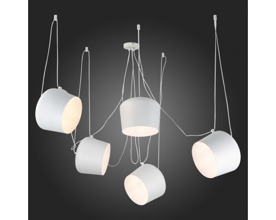 SLE120653-05 Светильник подвесной Белый/Белый E27 5*40W