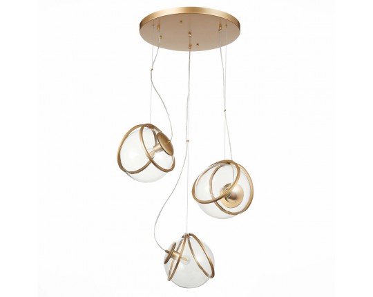 SL1181.313.03 Светильник подвесной ST-Luce Латунь/Латунь, Прозрачный E27 3*40W