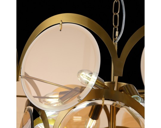 SL1161.333.09 Люстра подвесная ST-Luce Латунь/Янтарный E14 9*60W