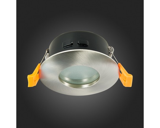 ST213.118.01 Св-к встр. Никель GU10 1*50W  IP44 D84xH50 220V Без ламп