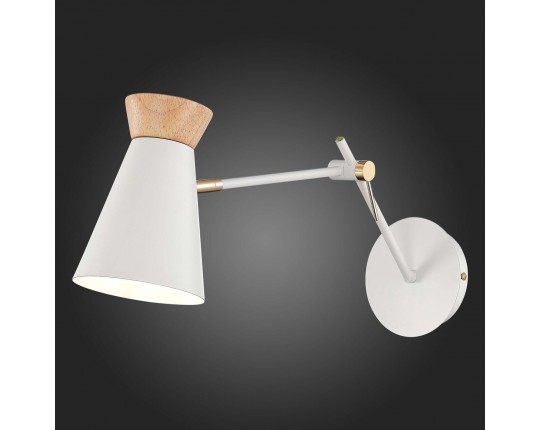 SLE1252-501-01 Светильник настенный Белый, Золотистый/Белый, Дерево E27 1*60W