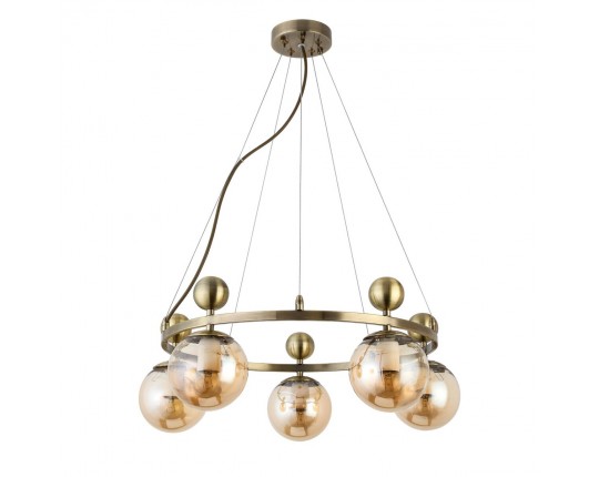 SLE106303-05 Светильник подвесной Бронзовый/Прозрачный, Янтарный E27 5*60W