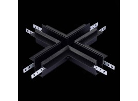 ST007.400.12 Коннектор X-оБразный для встраиваемого магнитного шинопровода под ГКЛ 12мм ST-Luce Черн