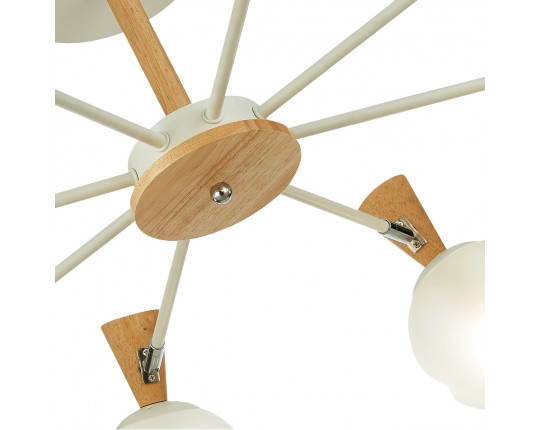 SLE220702-08 Светильник потолочный Белый, Светлое дерево/Белый E14 8*40W