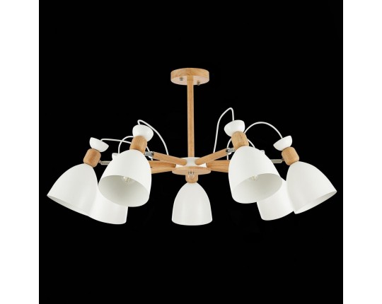 SLE103802-07 Светильник потолочный Светлое дерево, Белый/Белый E27 7*60W