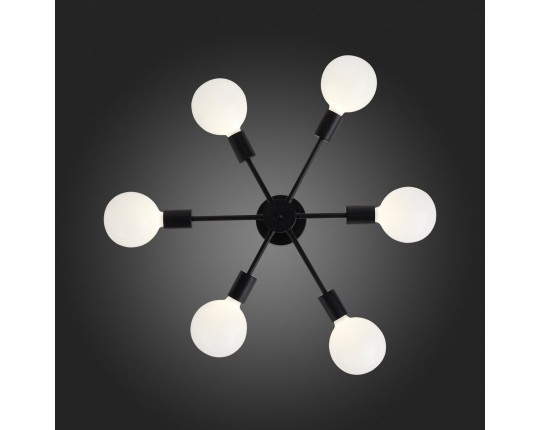 SL419.402.06 Светильник потолочный Черный E27 6*60W