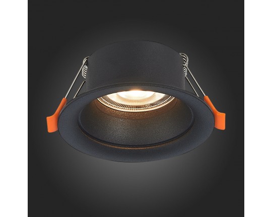 ST200.408.01 Св-к встр. Черный GU10 1*50W  D89xH40 220V Без ламп